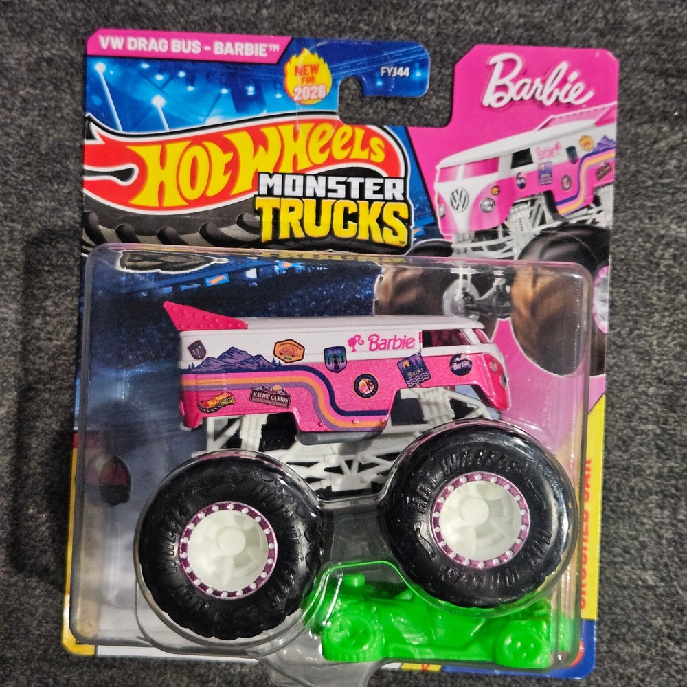 Hot Wheels Monster Trucks Barbie Volkswagen VW Drag Bus Crush Legends New 2026